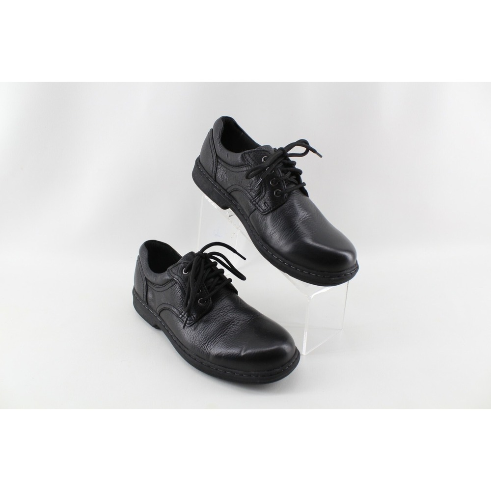 Nunn Bush Black Leather Plain Toe Oxford Men's 9 M US Memory Foam Insoles